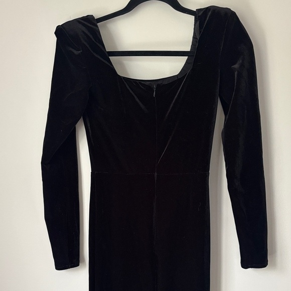 Abyss by abby Elegant Velour Black Long Sleeve Dress size XS - Picture 4 of 9